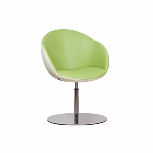 Fauteuil sur embase centrale Evy - textile enduit grainé - bicolore