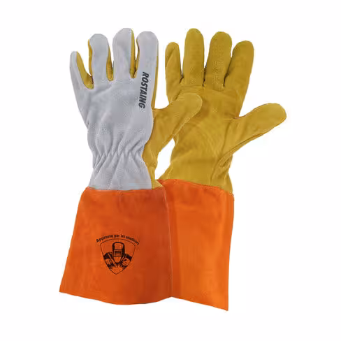 Gant de protection chaleur - Prosoud/1 - Rostaing - cuir - manchette 15 cm - lot de 5 paires - Taille au choix