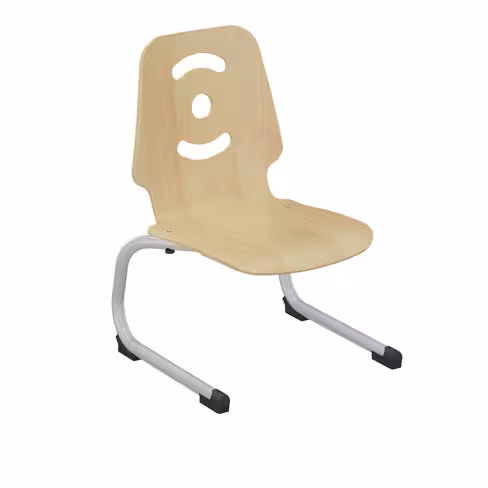 Chaise appui sur table Happy - coque bois hêtre - piétement acier époxy - taille 1 - lot de 4