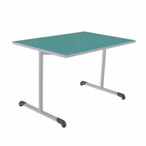 Table Bandana - 120 x 80 cm - piétement à dégagement latéral époxy - plateau softop - chants ABS gris - T6