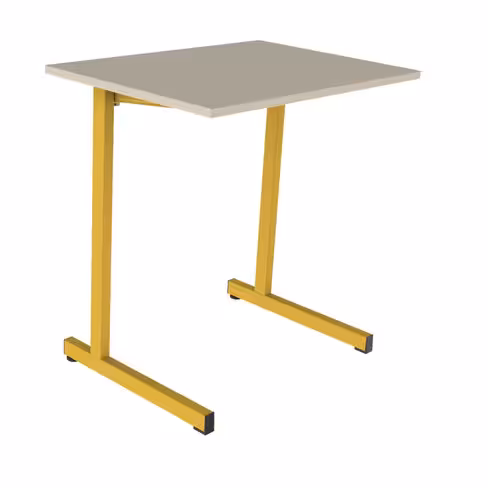 Table Doga 70x50 cm T6 - beige Pyla/jaune ducat - chants plastique - piétement jaune ducat - par 2