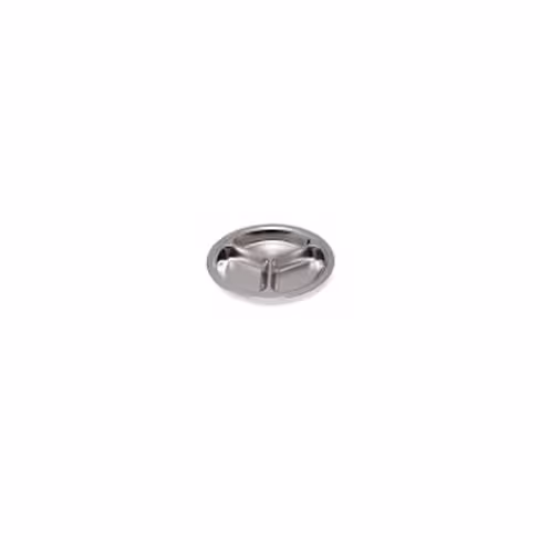 Assiette ronde inox 3 compartiments - lot de 12