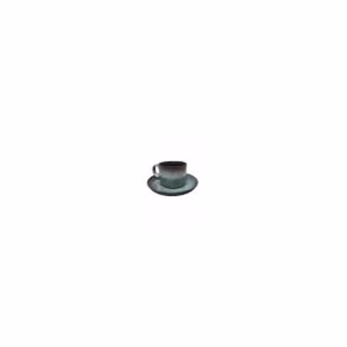 Tasse à café et soucoupe Aurore vert/noir - 17 cl - lot de 12