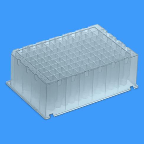 Plaque Deep Well 96 puits, fond en V, 2,2 ml, PP, transparente, compatible KingFisher x 24