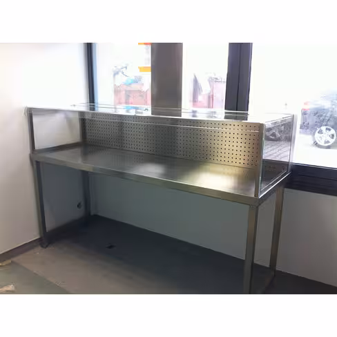 Banque d'accueil sur piètement simple avec confinement 1200x700mm - achat