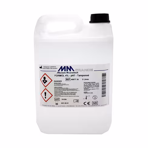 Formaldéhyde 4 % tamp. pH 7 - 4 bidons de 5 l