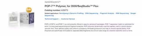 POP-7 Polymer (960) sur Seqstudio Flex/3500/3500XL