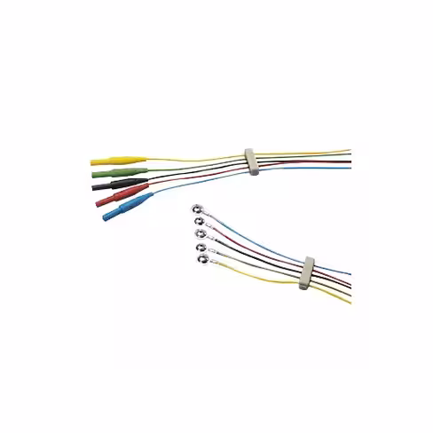 Jeu d'électrodes EEG à coupelle 5 fils réutilisable adulte l. 80 cm - 1 sachet de 1 câble