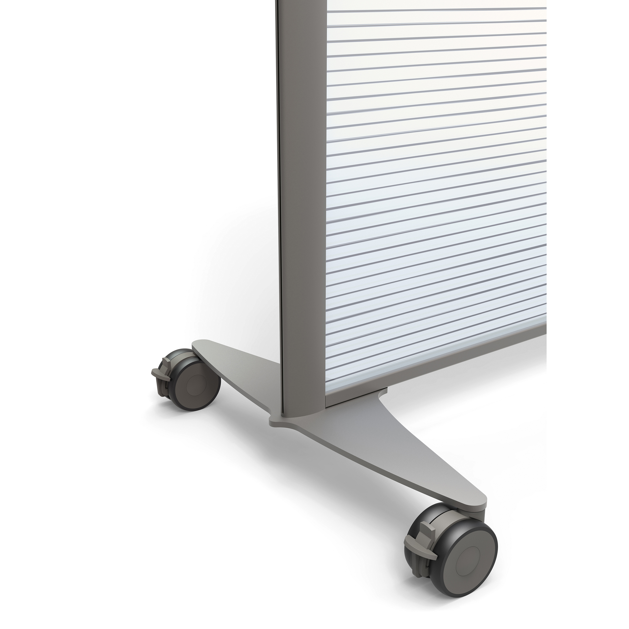 Cloison droite KP - l. 122 x h. 180 cm - polycarbonate - 2 pieds sur roulettes