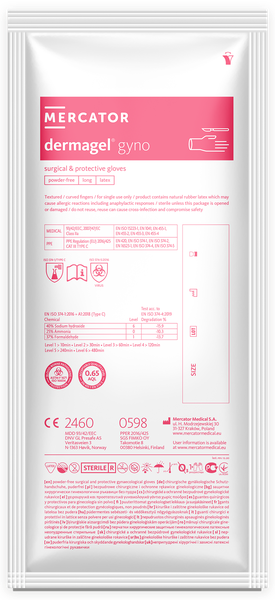 Gant Latex non poudré Dermagel Gyno stérile taille S x 100