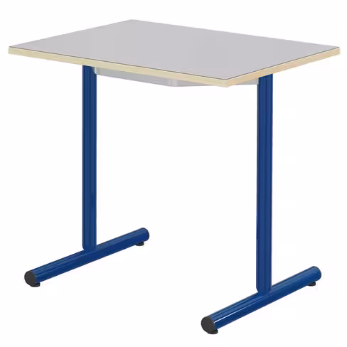 Table Espace - 80 x 60 cm - stratifié - gris nimbus/bleu Ouessant - taille 6