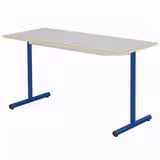 Table Espace - 140 x 60 cm - stratifié - gris nimbus/bleu Ouessant - taille 6