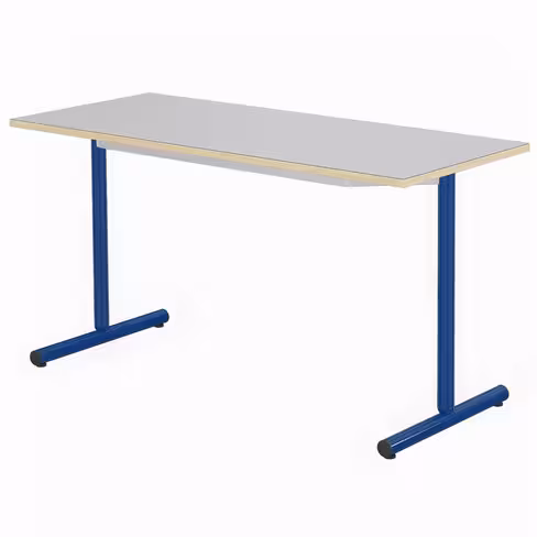 Table Espace - 140 x 60 cm - stratifié - gris nimbus/bleu Ouessant - taille 6