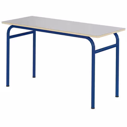 Table Arceau - 130 x 50 cm - stratifié - gris nimbus/bleu Ouessant - taille 6 - lot de 2