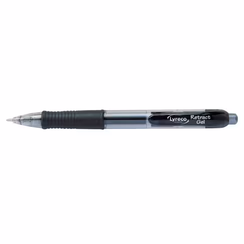 Stylo encre gel Lyreco Premium - rétractable pointe moyenne - noir
