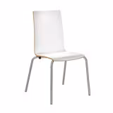 Chaise 4 pieds Cocoon - coque rectiligne stratifiée - piétement époxy - lot de 4