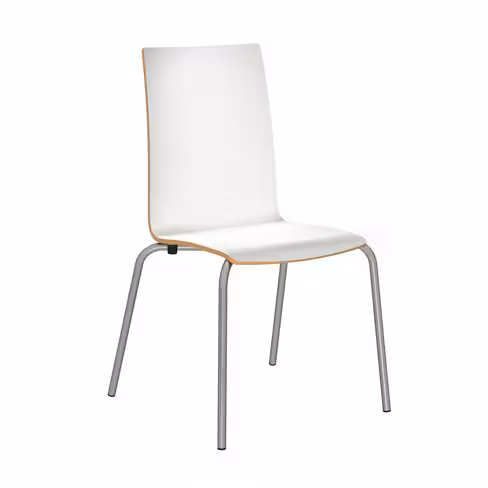 Chaise 4 pieds Cocoon - coque rectiligne stratifiée - piétement époxy - lot de 4