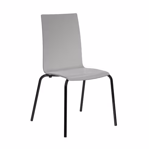 Chaise 4 pieds Cocoon - coque rectiligne laquée - piétement époxy - lot de 4