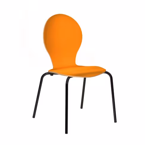 Chaise 4 pieds Cocoon - coque curviligne stratifiée - piétement époxy - lot de 4