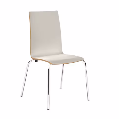 Chaise 4 pieds Cocoon - coque rectiligne stratifiée - piétement chrome - lot de 4