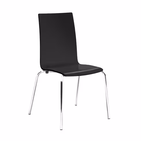 Chaise 4 pieds Cocoon - coque rectiligne laquée - piétement chrome - lot de 4