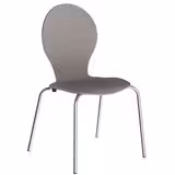 Chaise 4 pieds Cocoon - coque curviligne hêtre teinté - piétement chrome - lot de 4