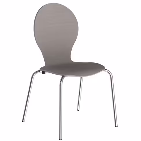 Chaise 4 pieds Cocoon - coque curviligne hêtre teinté - piétement chrome - lot de 4