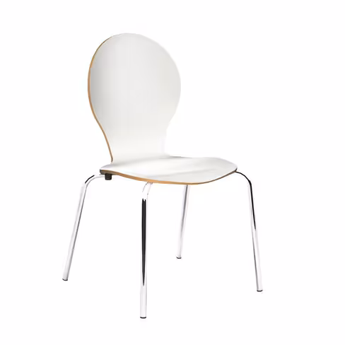 Chaise 4 pieds Cocoon - coque curviligne stratifiée - piétement chrome - lot de 4