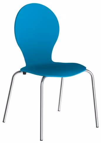 Chaise 4 pieds Cocoon - coque curviligne laquée - piétement chrome - lot de 4