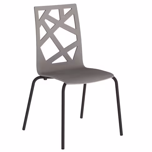 Chaise 4 pieds Cocoon avec motifs design - hêtre teinté piétement époxy - lot de 4