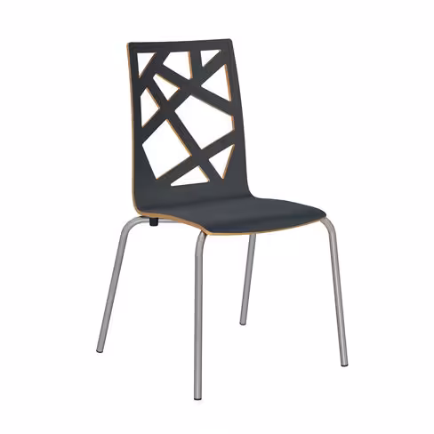 Chaise 4 pieds Cocoon avec motifs design - stratifiée - piétement époxy - lot de 4