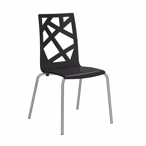 Chaise 4 pieds Cocoon avec motifs design - laquée - piétement époxy - lot de 4