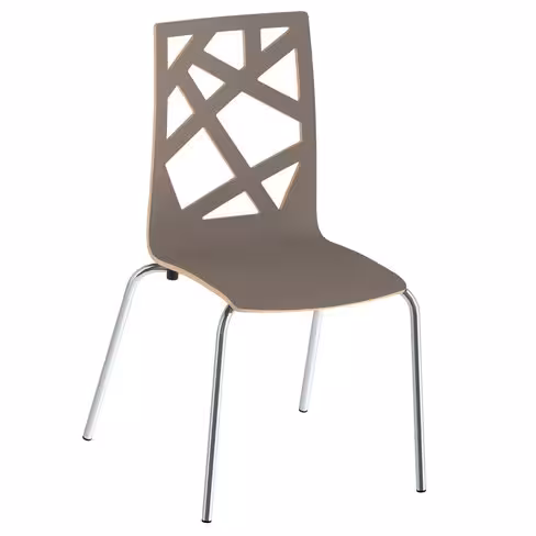 Chaise 4 pieds Cocoon avec motifs design - stratifiée - piétement chrome - lot de 4