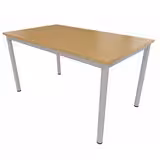 Table rectangulaire Compo - 140 x 80 cm - piétement gris alu -plateau hêtre naturel