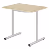 Table Espace - 80 x 60 cm - stratifié - hêtre miel/gris alu - taille 6