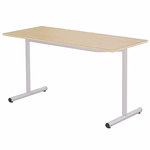 Table Espace - 140 x 60 cm - stratifié - hêtre miel/gris alu - taille 6