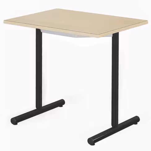 Table Espace - 80 x 60 cm - stratifié - hêtre miel/noir Pékin - taille 6