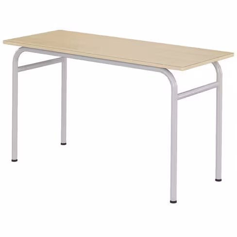 Table Arceau - 130 x 50 cm - stratifié - hêtre miel/gris alu - taille 6 - lot de 2