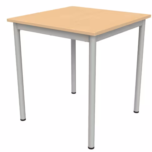 Table carrée Compo - 80 x 80 cm - piétement gris alu - plateau hêtre naturel