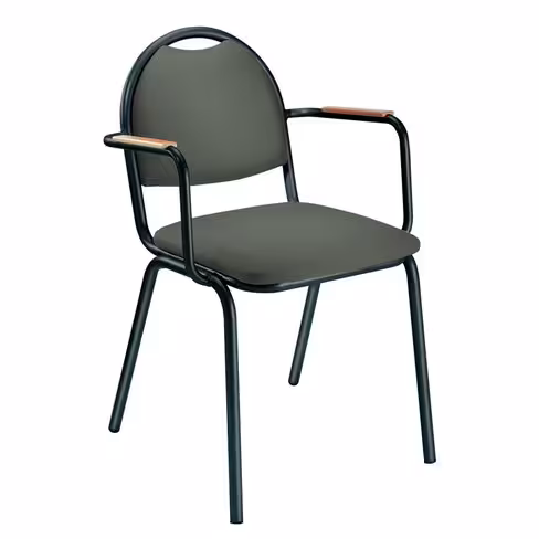 Fauteuil 4 pieds Arioso - tissu - piétement époxy - empilable - lot de 2