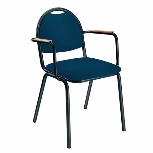 Fauteuil 4 pieds Arioso - textile enduit - piétement époxy - empilable - lot de 2