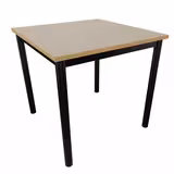 Table carrée Artense - 80 x 80 cm - piétement époxy - plateau stratifié - chant alaisé hêtre verni naturel