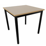 Table carrée Artense - 80 x 80 cm - piétement époxy - plateau stratifié - chant alaisé hêtre verni naturel