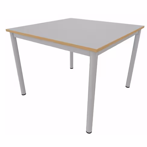 Table carrée Artense - 100 x 100 cm - piétement époxy - plateau stratifié - chant alaisé hêtre verni naturel