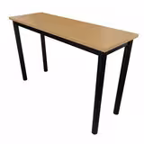 Table rectangulaire Artense - 120 x 40 cm - piétement noir - plateau hêtre naturel - chant alaisé hêtre verni naturel