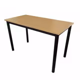 Table rectangulaire Artense - 120 x 60 cm - piétement noir - plateau hêtre naturel - chant alaisé hêtre verni naturel