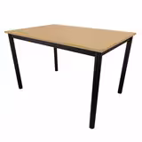 Table rectangulaire Artense - 120 x 80 cm - piétement noir - plateau hêtre naturel - chant alaisé hêtre verni naturel