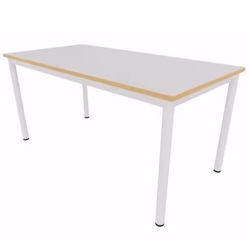 Table rectangulaire Artense - 160 x 80 cm - piétement époxy - plateau stratifié - chant alaisé hêtre verni naturel