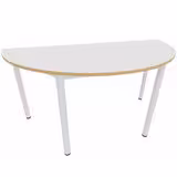 Table demi-lune Artense - l. 160 cm - piétement époxy - plateau stratifié - chant alaisé hêtre verni naturel