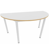 Table demi-lune Artense - l. 160 cm - piétement époxy - plateau stratifié - chant alaisé hêtre verni naturel